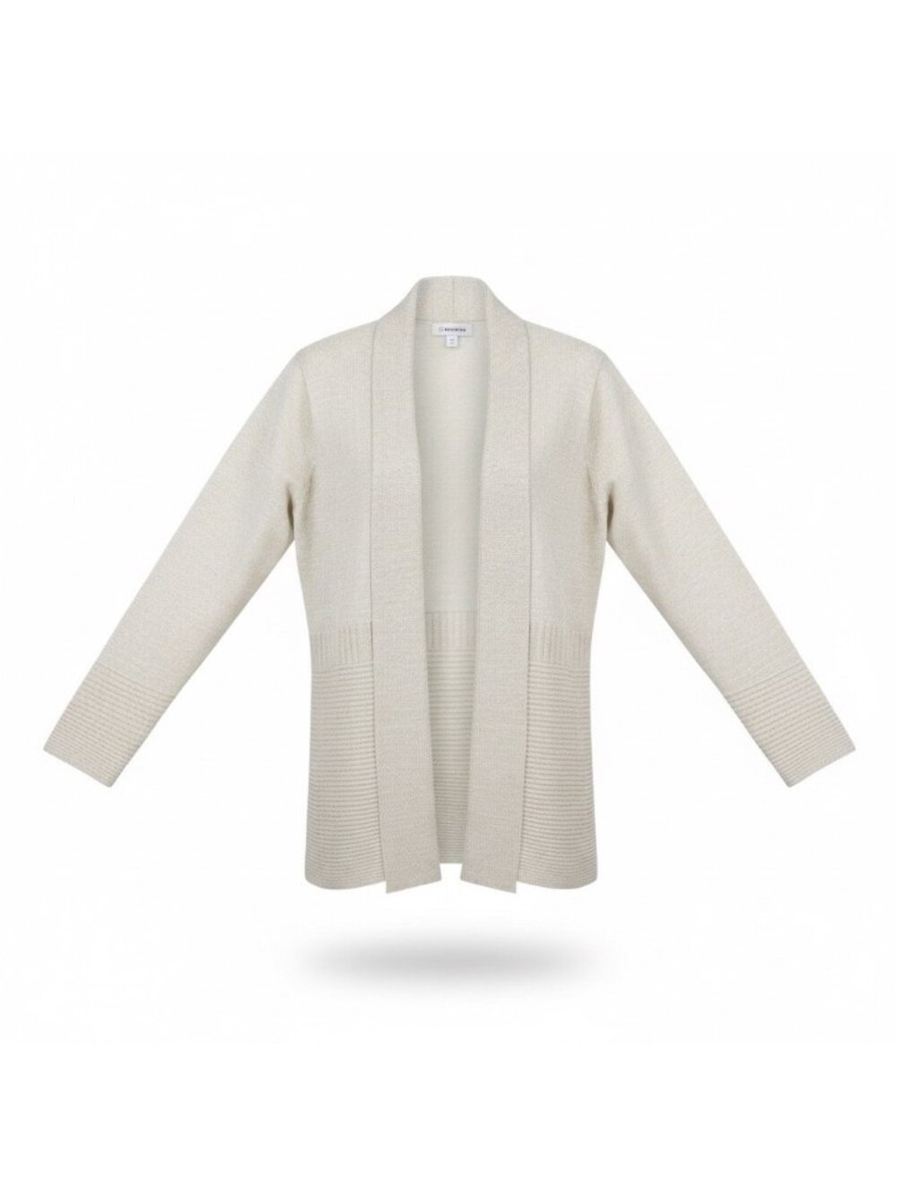 Liz Claiborne Womens Beige Open Front Cardigan Metallic Accents Sz  PXL
